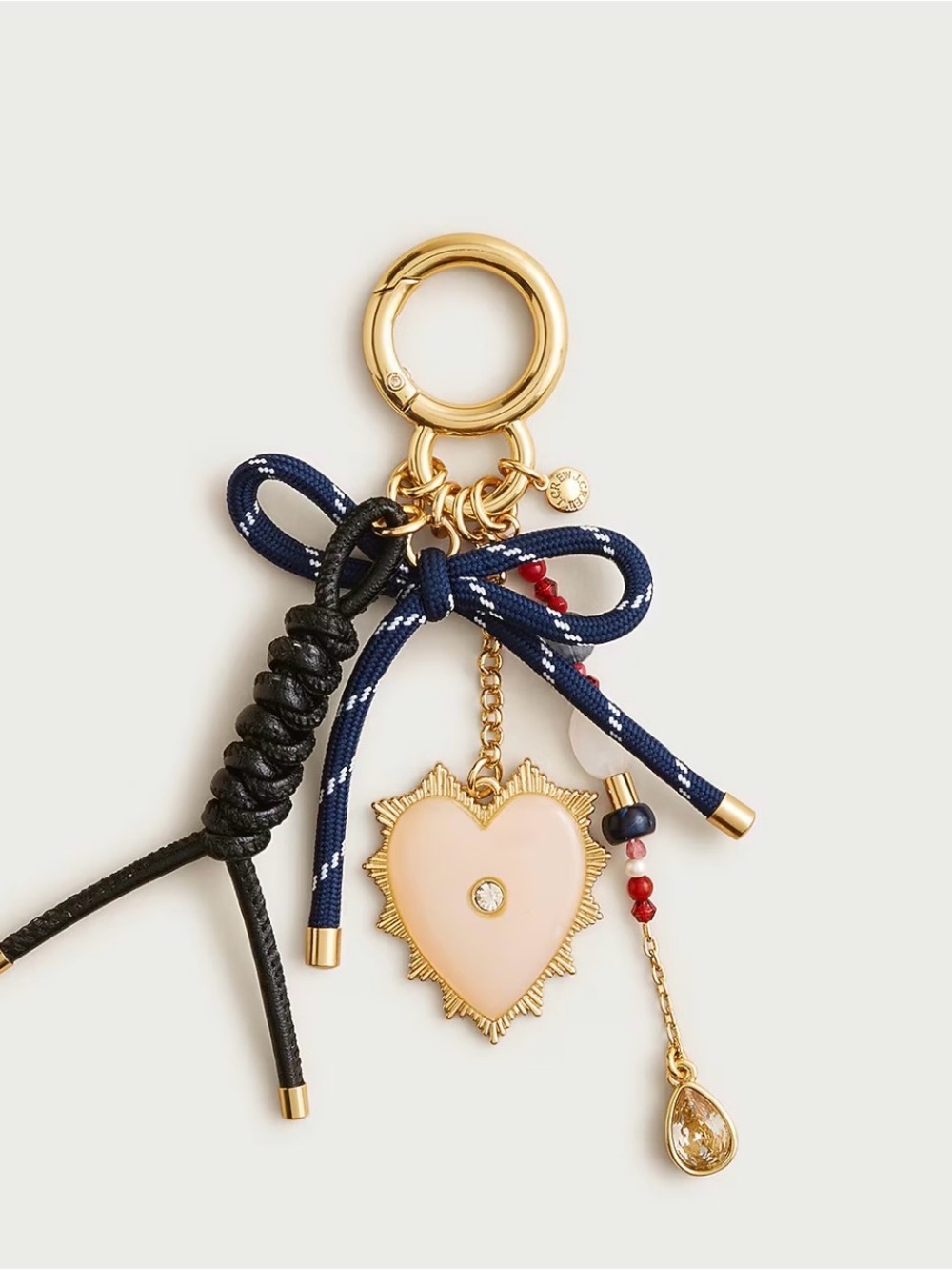 J.CREW BEADED HEART BAG CHARM NWT